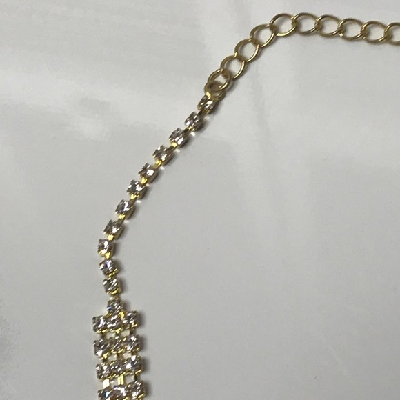90s Celebrity Crystal Rhinestone Choker Necklace - Picture 5 of 6